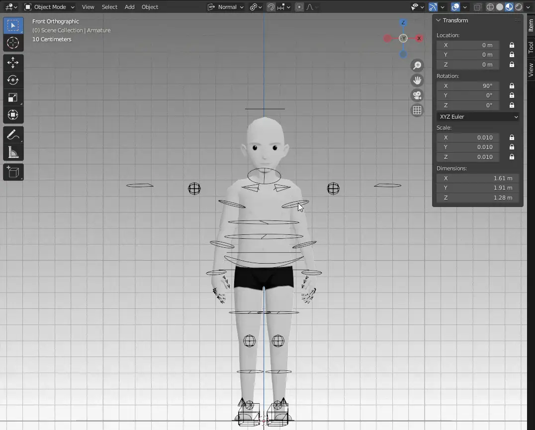 Changing to Pose Mode.